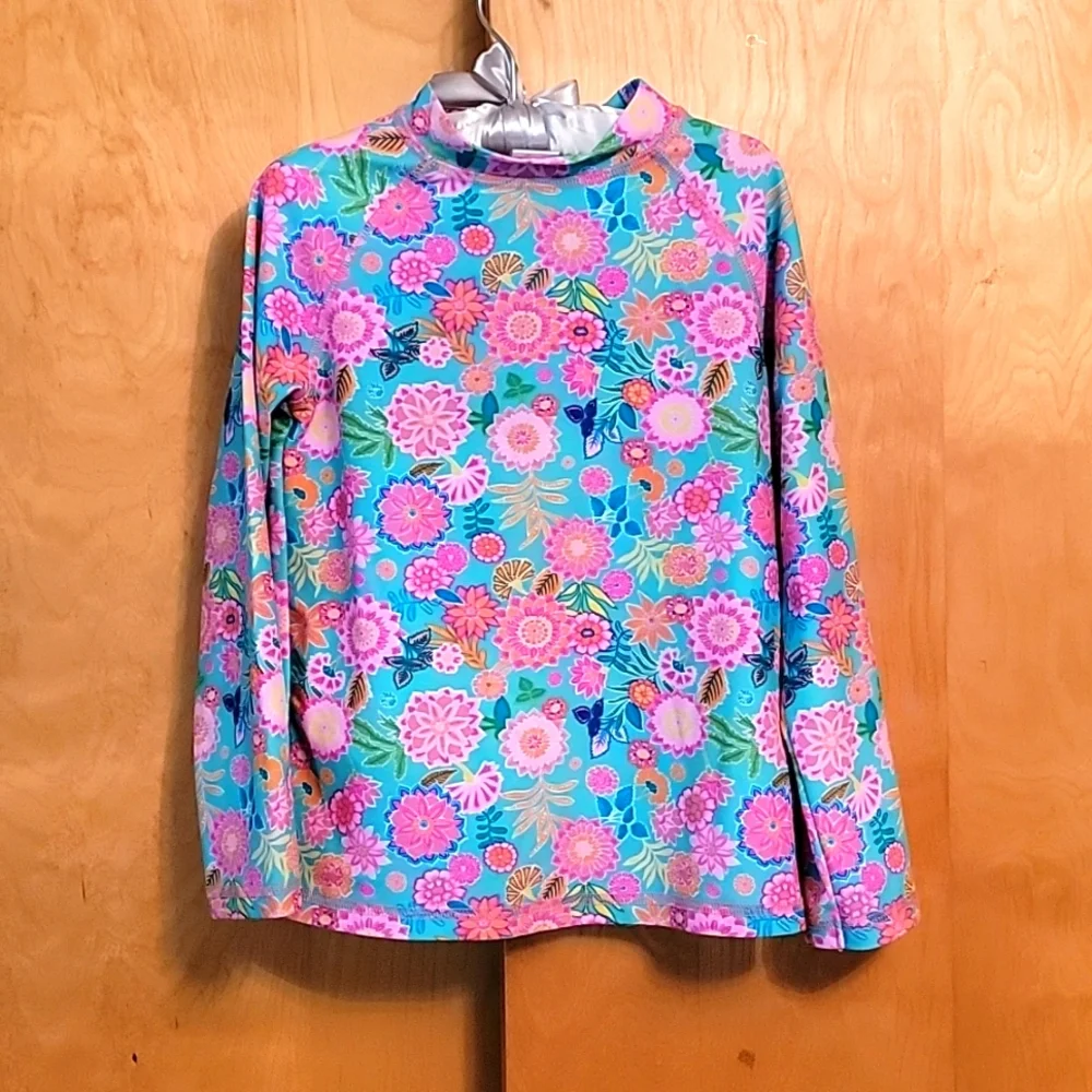 Girls City Threads Floral Long Sleeve Swim Sun Shirt